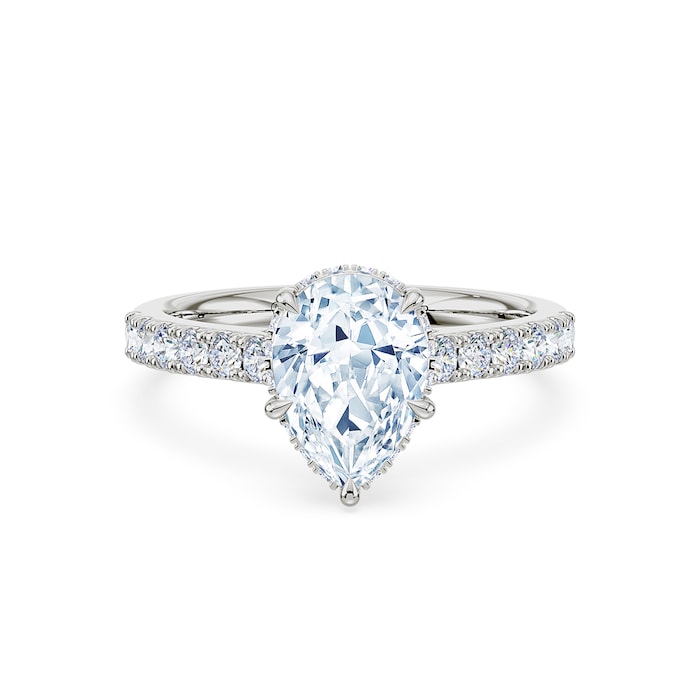 Royal Asscher Platinum Pear Cut 2.50cttw Diamond Engagement Ring