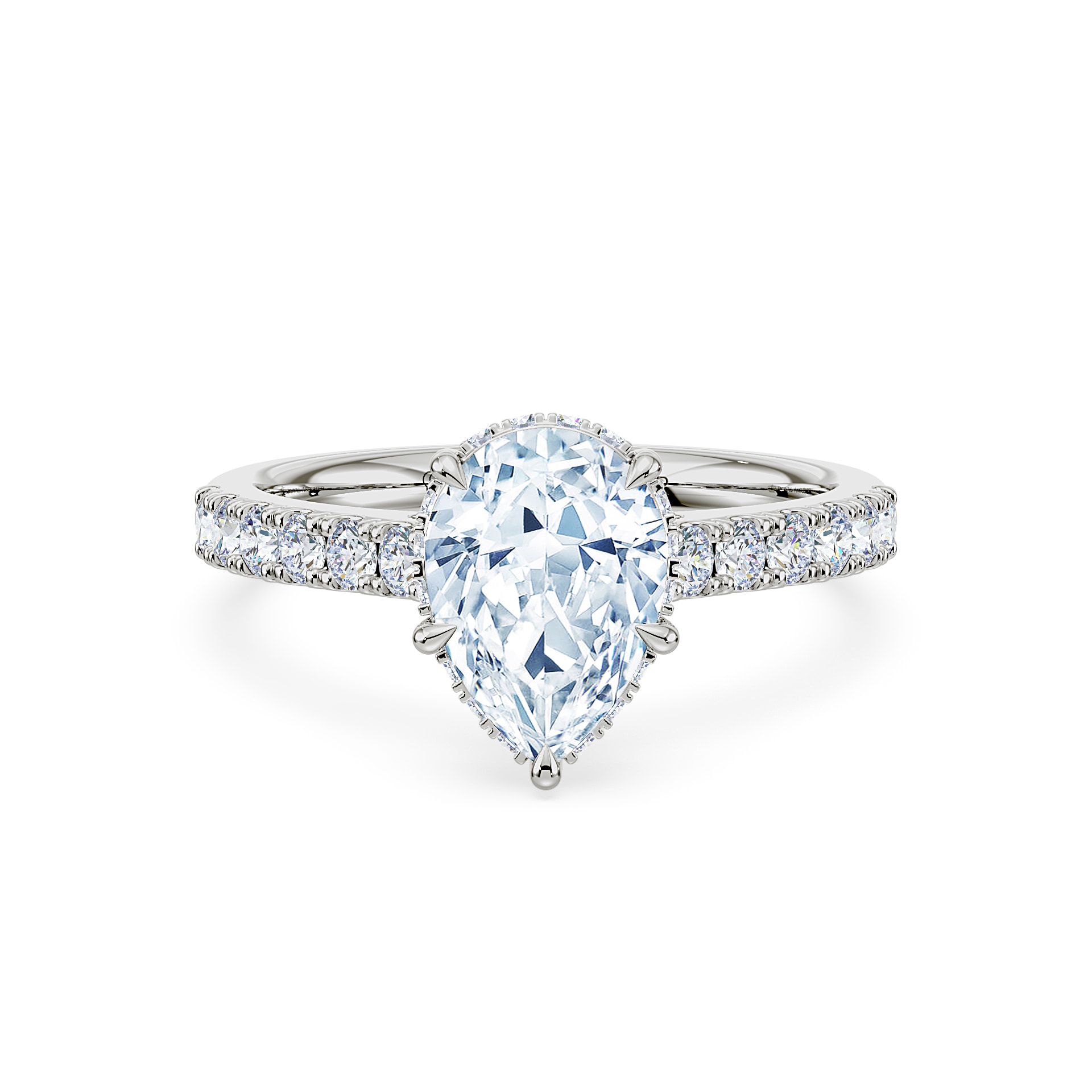 Royal Asscher Platinum Pear Cut 2.50cttw Diamond Engagement Ring