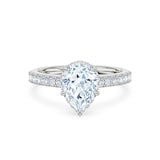 Royal Asscher Platinum Pear Cut 2.50cttw Diamond Engagement Ring