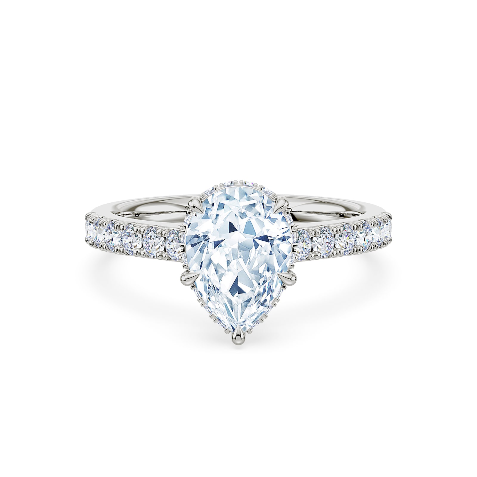 Royal Asscher Platinum Pear Cut 2.50cttw Diamond Engagement Ring