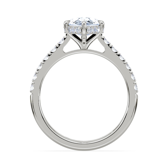 Royal Asscher Platinum Pear Cut 2.50cttw Diamond Engagement Ring