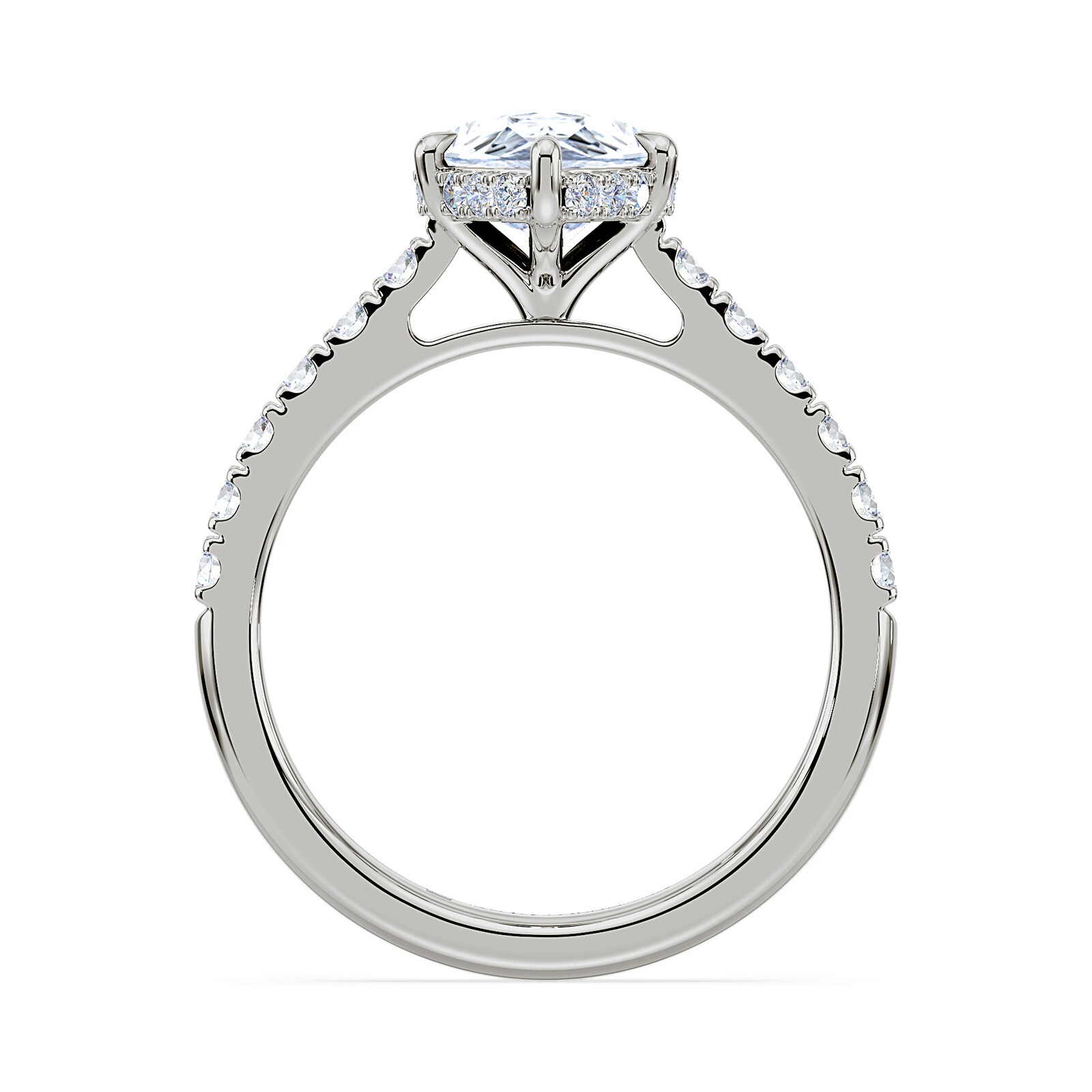 Royal Asscher Platinum Pear Cut 2.50cttw Diamond Engagement Ring