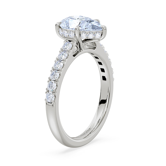 Royal Asscher Platinum Pear Cut 2.50cttw Diamond Engagement Ring