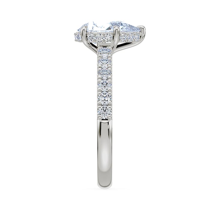 Royal Asscher Platinum Pear Cut 2.50cttw Diamond Engagement Ring