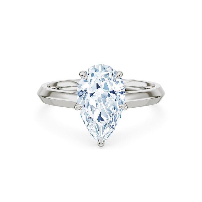 Royal Asscher Platinum Pear Cut 2.50cttw Diamond Solitaire Engagement Ring