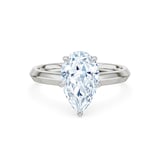Royal Asscher Platinum Pear Cut 2.50cttw Diamond Solitaire Engagement Ring