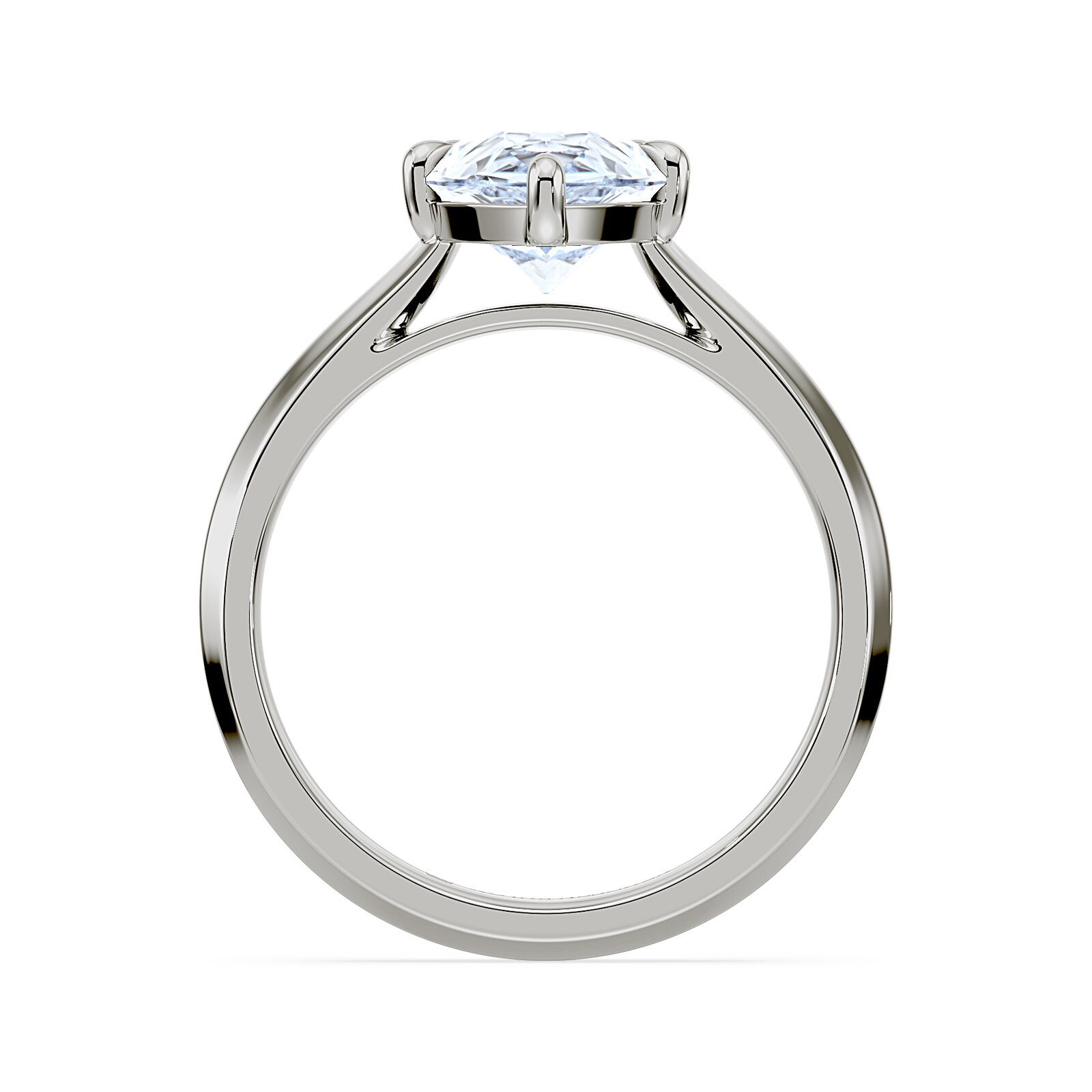 Royal Asscher Platinum Pear Cut 2.50cttw Diamond Solitaire Engagement Ring