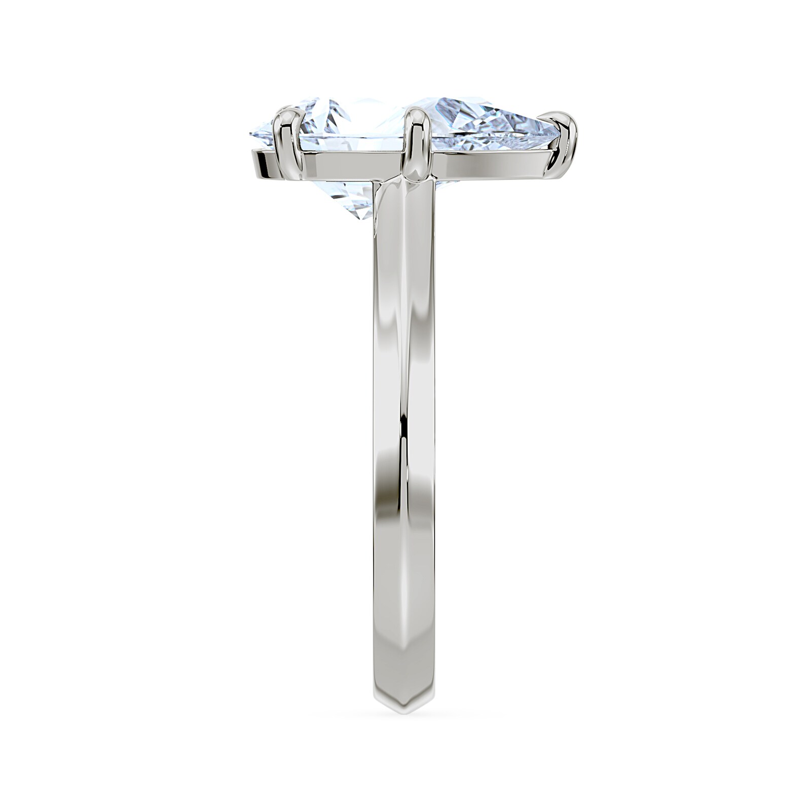 Royal Asscher Platinum Pear Cut 2.50cttw Diamond Solitaire Engagement Ring