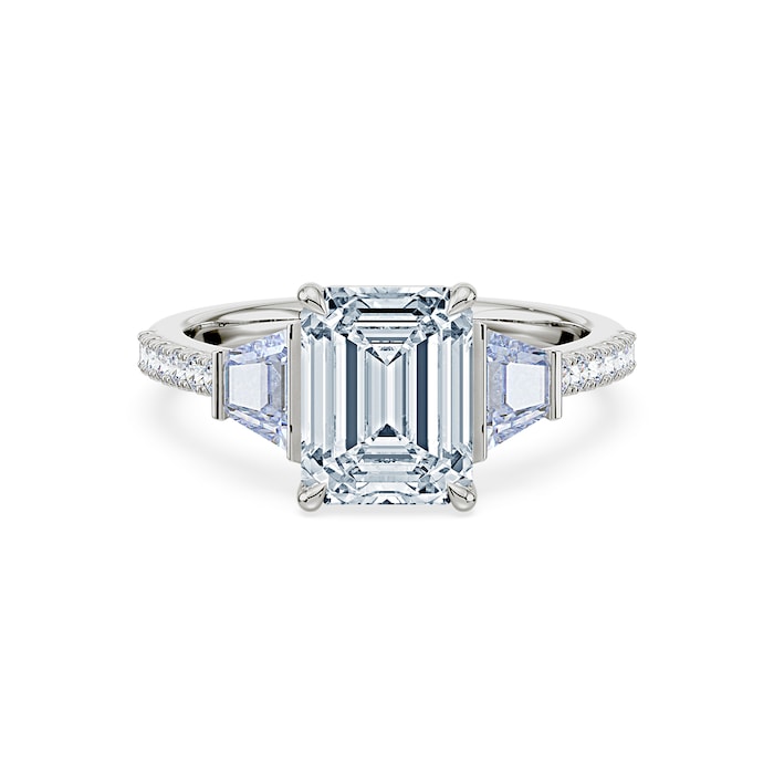 Royal Asscher Platinum Emerald Cut 2.50cttw Diamond Engagement Ring