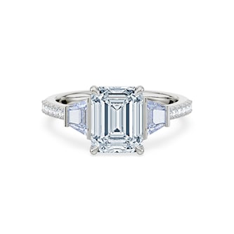 Royal Asscher Platinum Emerald Cut 2.50cttw Diamond Engagement Ring