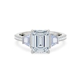 Royal Asscher Platinum Emerald Cut 2.50cttw Diamond Engagement Ring