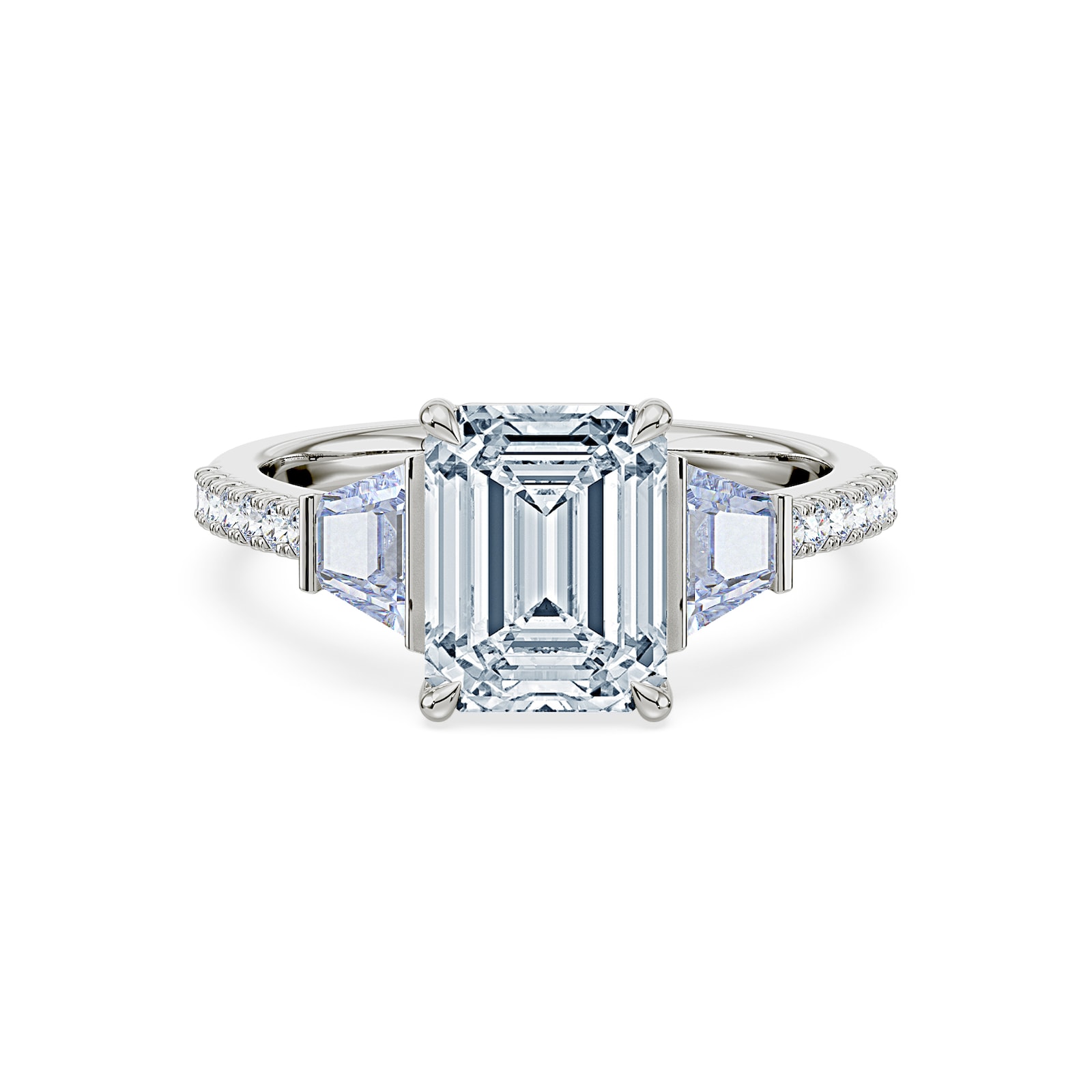 Royal Asscher Platinum Emerald Cut 2.50cttw Diamond Engagement Ring