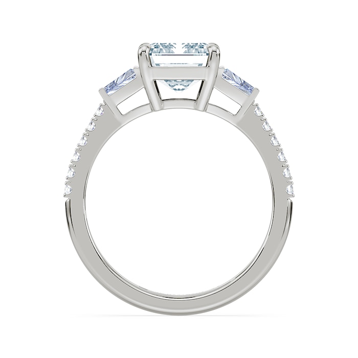 Royal Asscher Platinum Emerald Cut 2.50cttw Diamond Engagement Ring