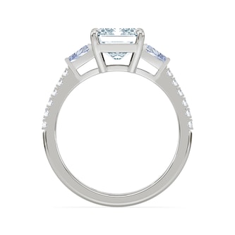 Royal Asscher Platinum Emerald Cut 2.50cttw Diamond Engagement Ring