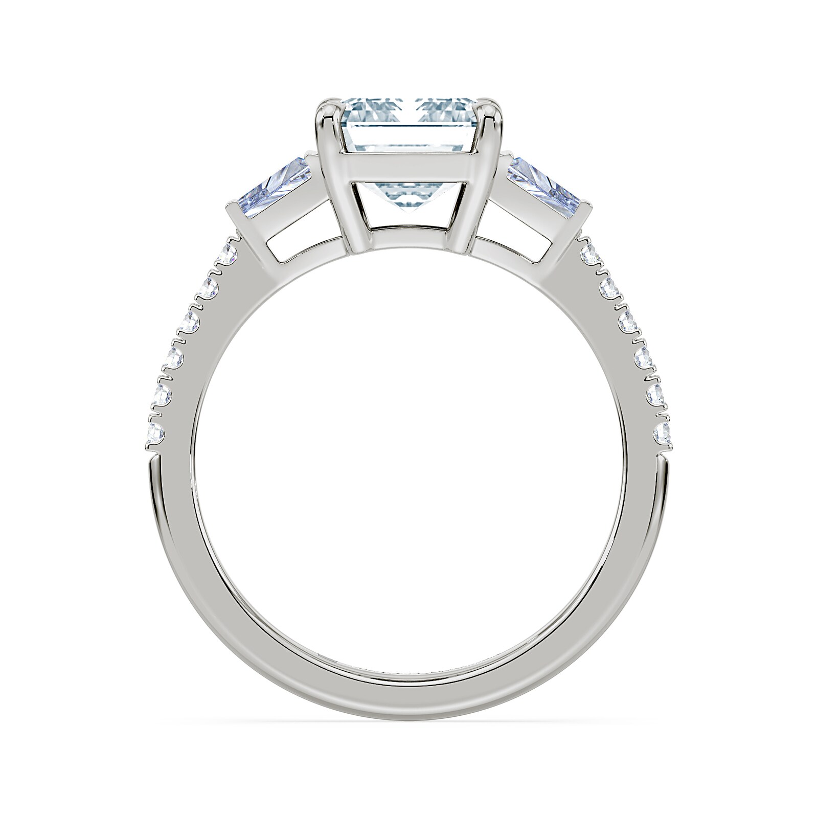 Royal Asscher Platinum Emerald Cut 2.50cttw Diamond Engagement Ring