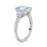Royal Asscher Platinum Emerald Cut 2.50cttw Diamond Engagement Ring