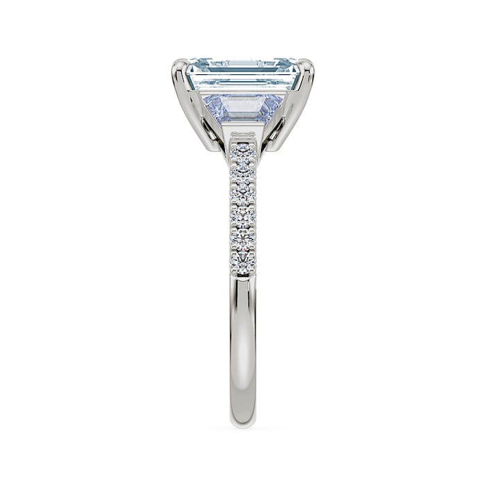 Royal Asscher Platinum Emerald Cut 2.50cttw Diamond Engagement Ring