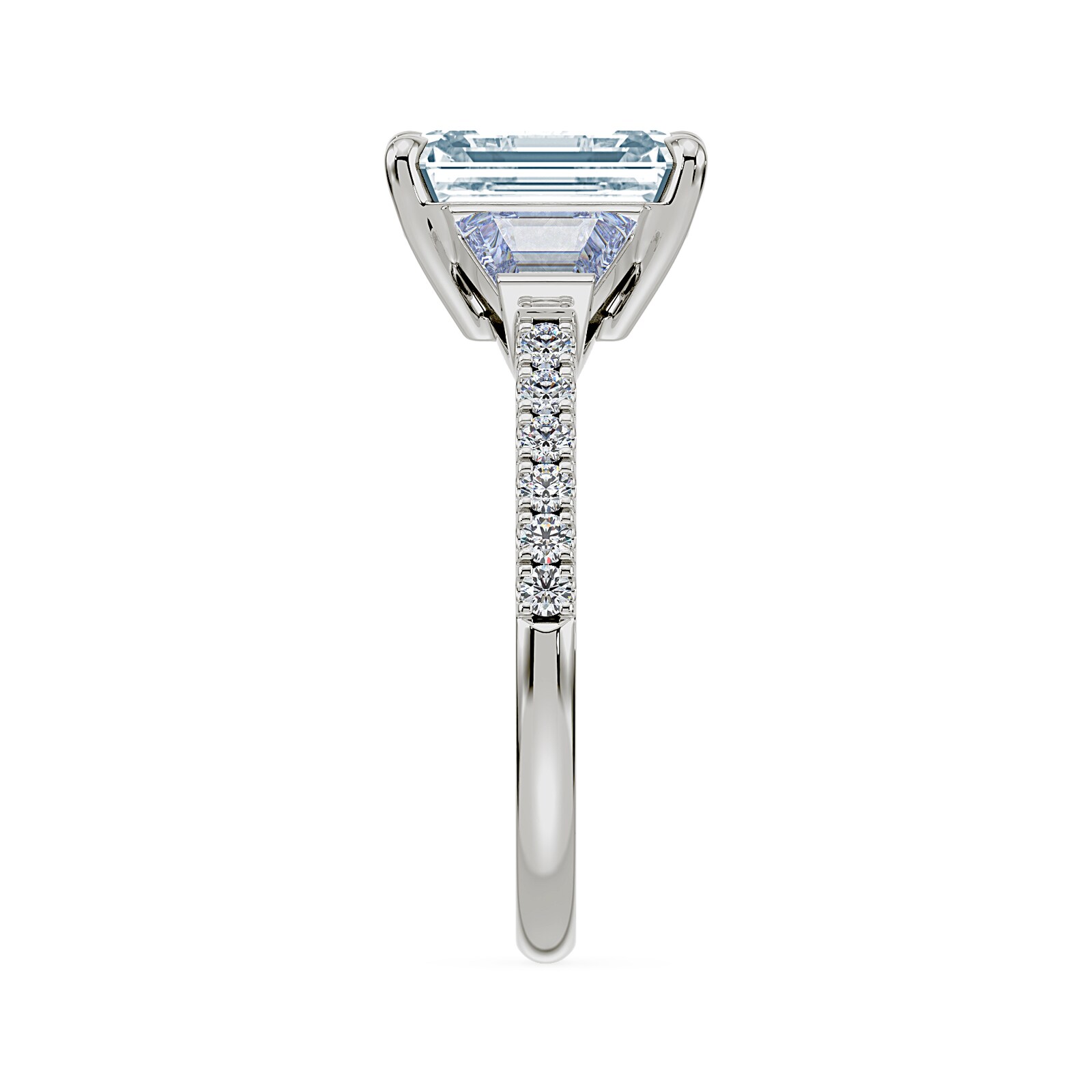 Royal Asscher Platinum Emerald Cut 2.50cttw Diamond Engagement Ring