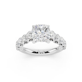 WOS Platinum 2.00cttw Diamond Cushion Cut Engagement Ring