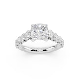 WOS Platinum 2.00cttw Diamond Cushion Cut Engagement Ring
