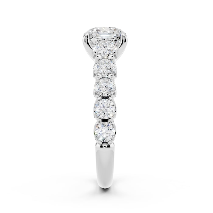 WOS Platinum 2.00cttw Diamond Cushion Cut Engagement Ring