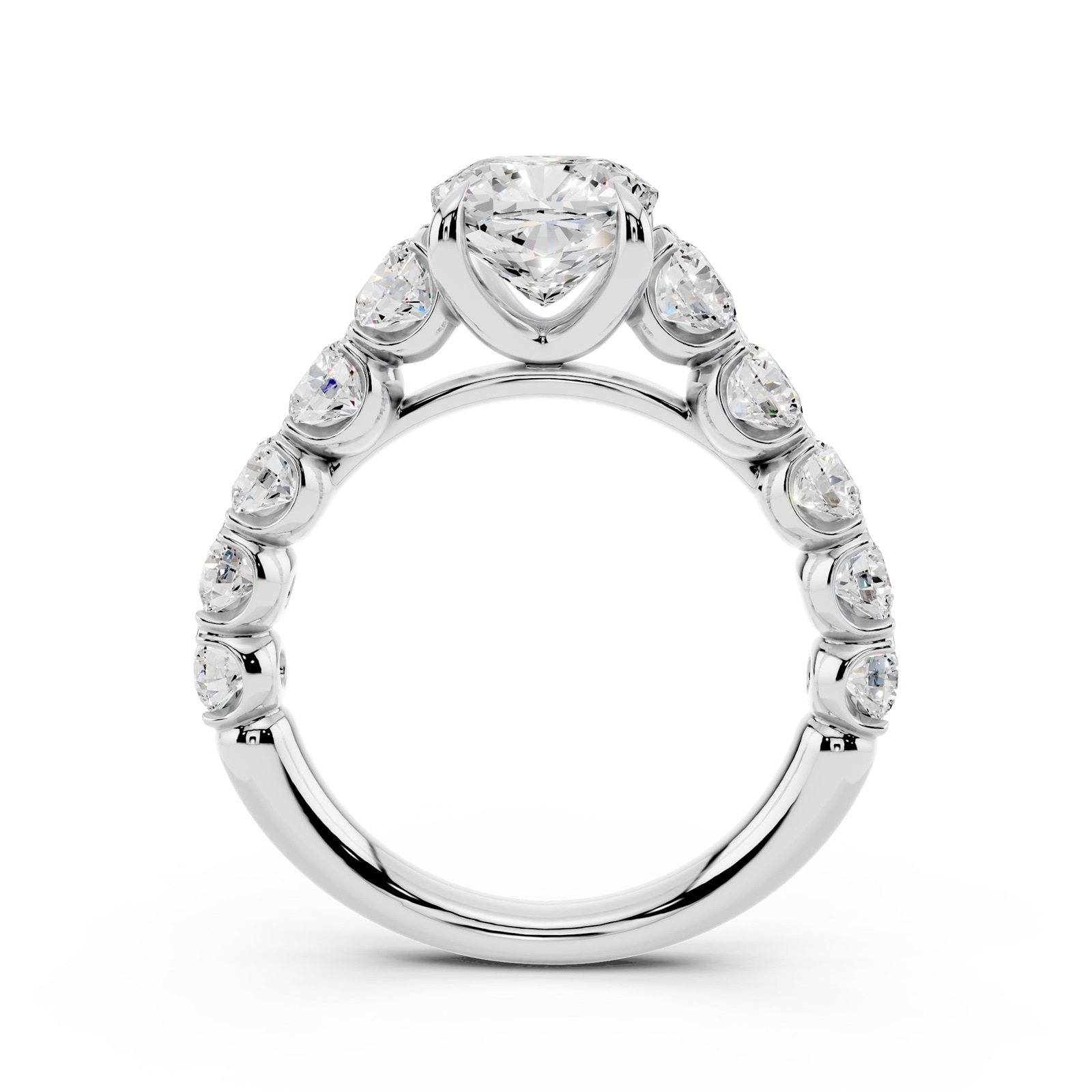 WOS Platinum 2.00cttw Diamond Cushion Cut Engagement Ring