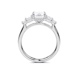 WOS Platinum 2.00cttw Diamond Emerald Cut 5 Stone Engagement Ring