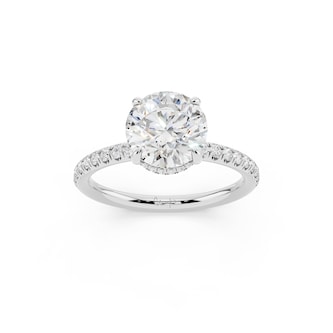 WOS Platinum 1.00cttw Diamond Hidden Halo Engagement Ring