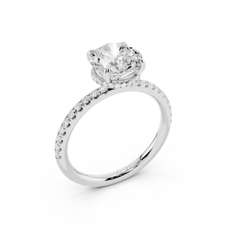 WOS Platinum 1.00cttw Diamond Hidden Halo Engagement Ring