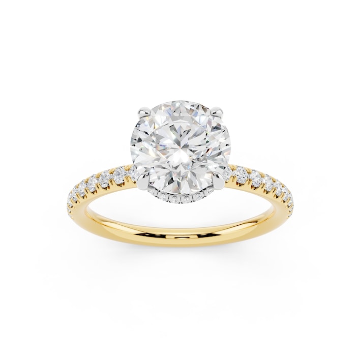 WOS 18K Yellow Gold 1.50cttw Diamond Hidden Halo Engagement Ring