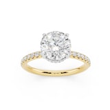 WOS 18K Yellow Gold 1.50cttw Diamond Hidden Halo Engagement Ring