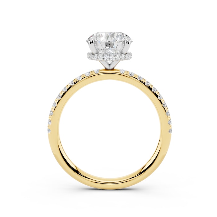 WOS 18K Yellow Gold 1.50cttw Diamond Hidden Halo Engagement Ring