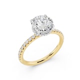 WOS 18K Yellow Gold 1.50cttw Diamond Hidden Halo Engagement Ring
