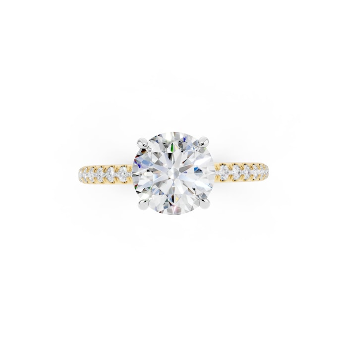 WOS 18K Yellow Gold 1.50cttw Diamond Hidden Halo Engagement Ring