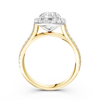 WOS 18K Yellow Gold 1.00cttw Diamond Halo Engagement Ring