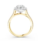 WOS 18K Yellow Gold 1.00cttw Diamond Halo Engagement Ring