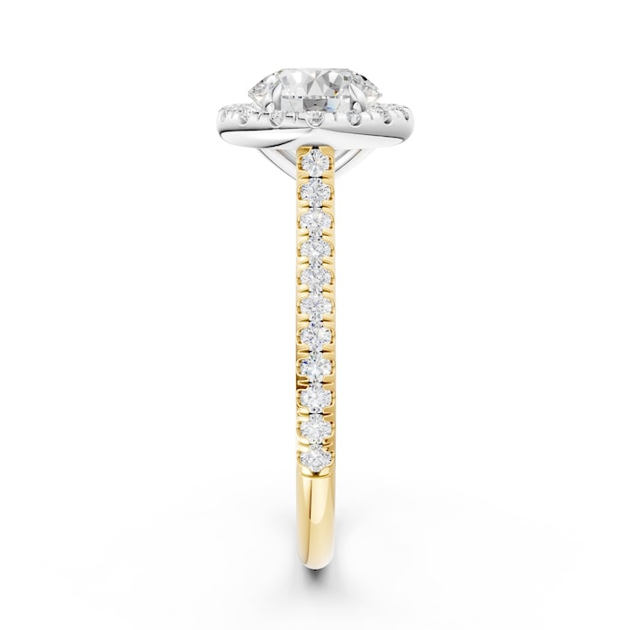 WOS 18K Yellow Gold 1.00cttw Diamond Halo Engagement Ring