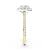 WOS 18K Yellow Gold 1.00cttw Diamond Halo Engagement Ring