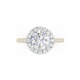 WOS 18K Yellow Gold 1.00cttw Diamond Halo Engagement Ring