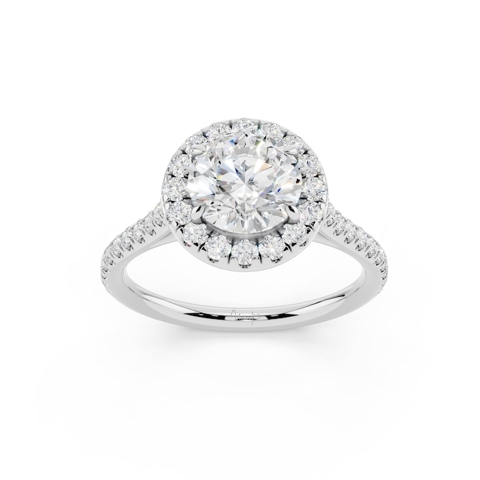 WOS Platinum 1.50cttw Diamond Halo Engagement Ring