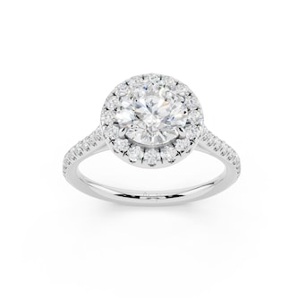 WOS Platinum 1.50cttw Diamond Halo Engagement Ring