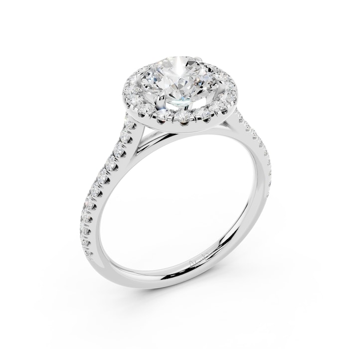 WOS Platinum 1.50cttw Diamond Halo Engagement Ring