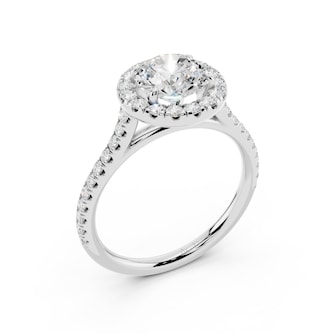 WOS Platinum 1.50cttw Diamond Halo Engagement Ring