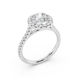 WOS Platinum 1.50cttw Diamond Halo Engagement Ring
