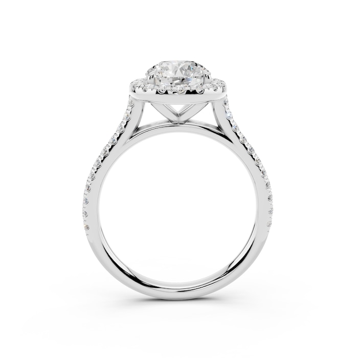 WOS Platinum 1.50cttw Diamond Halo Engagement Ring