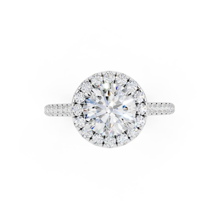 WOS Platinum 1.50cttw Diamond Halo Engagement Ring