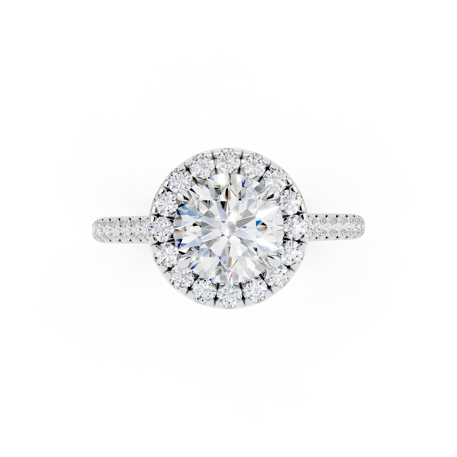 WOS Platinum 1.50cttw Diamond Halo Engagement Ring