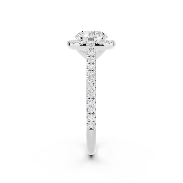WOS Platinum 1.50cttw Diamond Halo Engagement Ring