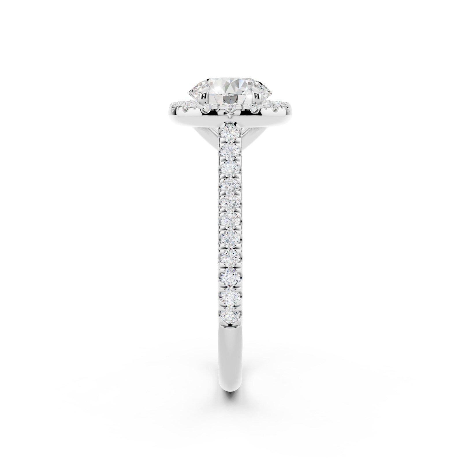 WOS Platinum 1.50cttw Diamond Halo Engagement Ring