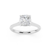 WOS Platinum 1.50cttw Diamond Solitaire Cushion Cut Engagement Ring - Ring Size 6